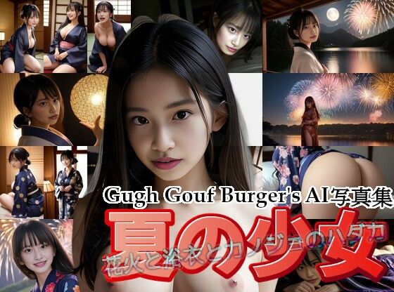 夏の少女 花火と浴衣とカノジョのハダカ AI写真集【Gugh Gouf Burgers】